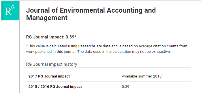 Journal of Environmental Accounting and Management